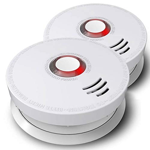 Photoelectric Smoke Alarm, ARDWOLF 2 Pack Fire Alarm with UL Listed GS528A Battery-Operated (9V Battery Included), 10 Years Life Time, Save Lives When Fire Happen at Home