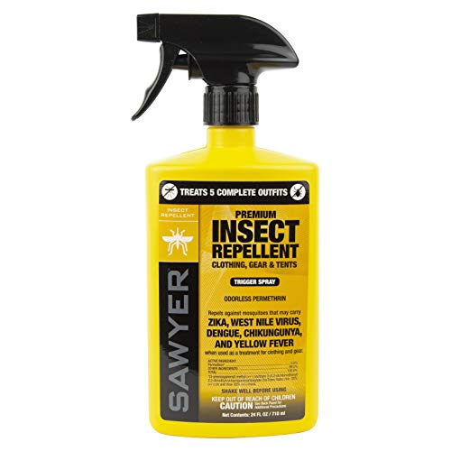 Sawyer Products SP657 Premium Permethrin Clothing Insect Repellent Trigger Spray, 24-Ounce, Yellow