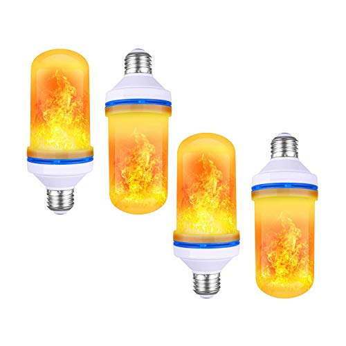 YETHAN LED Flame Effect Light Bulbs, E26 Base - 4 Modes Flame Light Bulbs with Gravity Sensor, Decorations for Christmas, Wedding, Party, Church, Bedroom, Living Room, Bar, Hotel