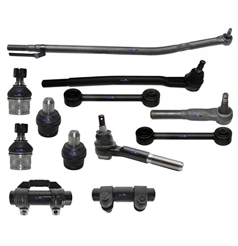 PartsW 12 Pc New Suspension & Steering Kit for Ford Excursion F-250 & F350 Super Duty/RWD Models Tie Rod Ends Adjusting Sleeves, Upper & Lower Ball Joints, Sway Bars