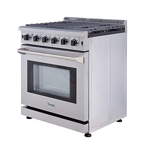 Thor 30' Professional Style Stainless Steel Gas Range Oven with 5 Burner, LRG3001U,