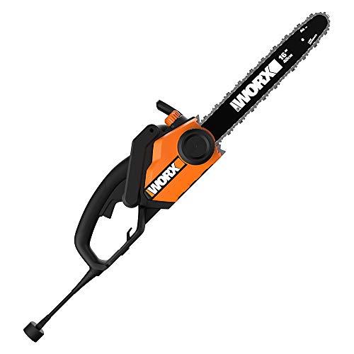 Worx WG303.1, 14.5 Amp 16-inch Corded Electric Chainsaw with Auto-Tension, Chain Brake