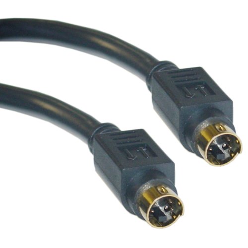 S-Video Cable for TV, S-VHS, VCRs, DVD, Camcorders, Video Cards - Mini Din 4-Pin Male to Male S-Video Cable, Gold-Plated Connector, 28AWG, 6 feet, CableWholesale