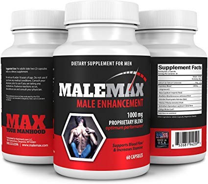 Malemax Ultimate Male Enlargement Pills- Testosterone Booster and Male Enhancement Pill- Increase Size up to 3 Inches- Male Enhancer and Mens Performance Enhancing Supplement- 60 Fast Acting Caps