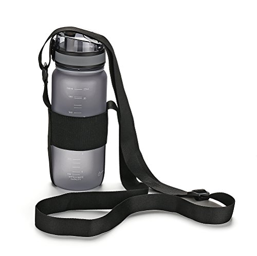 OYT Water Bottle Carrier with Adjustable Shoulder Strap, Universal Bottle Sling, Perfect for Daily Walking Biking Hiking (Exclude Bottle), Black