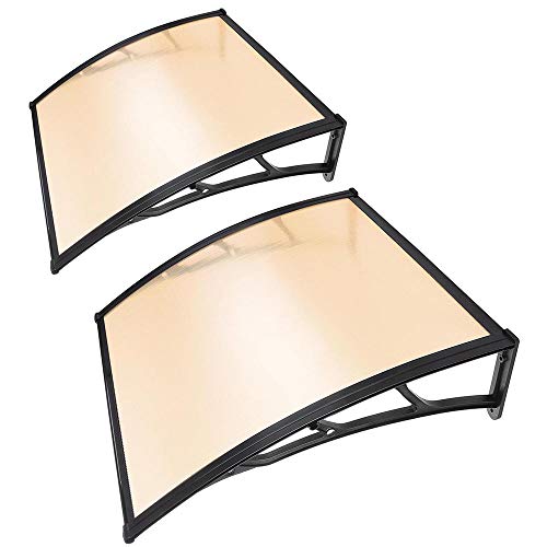 Instahibit 2 Sets 40x40' Window Awning Door Cover UV Rain Snow Protection Outdoor Patio Canopy One-Piece Hollow Sheets