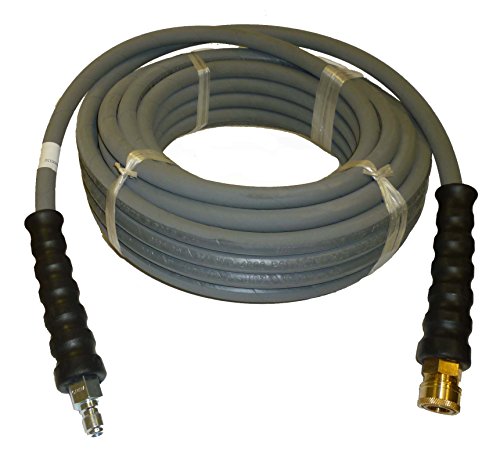 PROPULSE, A Schieffer Co. 4000 PSI Grey 3/8' x 50 FT 1 Layers of High Tensile Wire Braided Rubber Wrapped Pressure Washer Hose with Couplers