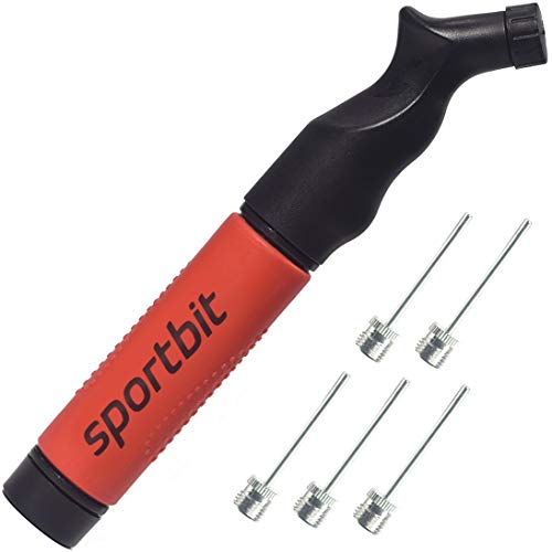 SPORTBIT Ball Pump with Push&Pull Inflating System - with 5 Needles and E-Book