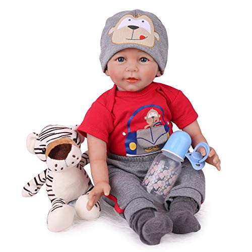 CHAREX Reborn Baby Boy Doll, 22 inch Soft Weighted Body Silicone Baby Doll That Look Real Toy for Kids Age 3+
