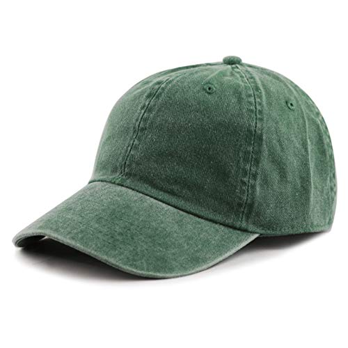 The Hat Depot 100% Cotton Pigment Dyed Low Profile Six Panel Cap Hat (Green)