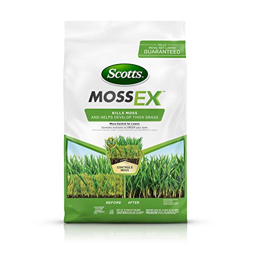 Scotts MossEx - Kills Moss but Not Lawns, Contains Nutrients to Green The Lawn, Moss Control for Lawns, Helps Develop Thick Grass, Treats up to 5,000 sq. ft, 18.37 lbs.