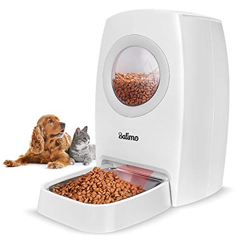Balimo Automatic Cat Feeder, Automatic Pet Feeder, Auto Pet Food Dispenser with Portion Control,Voice Recording,Programmable Timer &LCD Display up to 4 Meals Per Day for Small, Medium and Large Pets