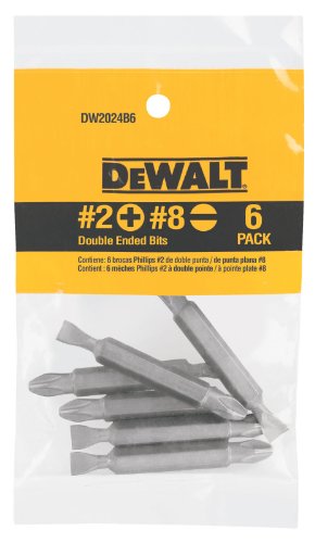 DEWALT Screwdriver Set, #2 Phillips / No. 8 Slotted Double Ended Bit, 6-Pack (DW2024B6)