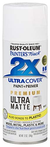 Rust-Oleum 331181 Spray Paint Painter's Touch 2X Cover, 12 Oz, Ultra Matte White