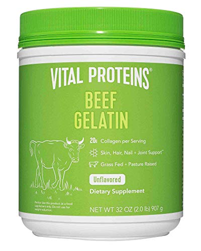 Vital Proteins Beef Gelatin Powder, Pasture-Raised & Grass-Fed Beef Collagen Protein Supplement with Proline & Hydroxyproline, Non-GMO, Gluten & Dairy & Free, Whole30 Approved, Paleo friendly - 32 oz