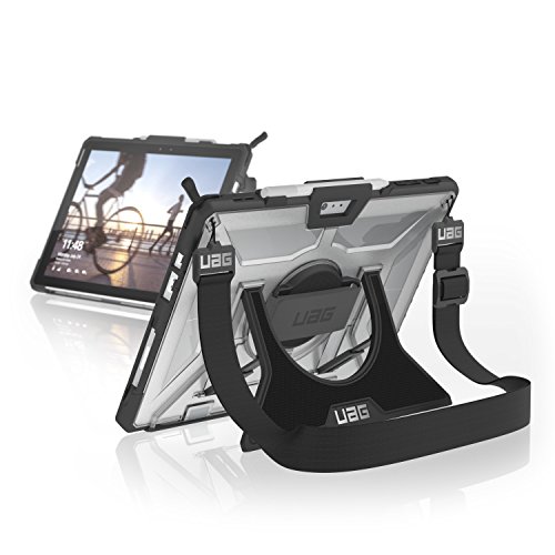 URBAN ARMOR GEAR UAG Microsoft Surface Pro 7/Pro 6/Pro 5th Gen (2017) (LTE)/Pro 4 Plasma with Hand Strap & Shoulder Strap Plasma Rugged [Ice] Military Drop Tested Case