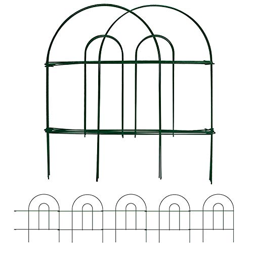 Amagabeli Decorative Garden Fence 18 in x 50 ft Rustproof Green Iron Landscape Wire Folding Fencing Ornamental Panel Border Edge Section Edging Patio Flower Bed Animal Barrier for Dog Outdoor Fences