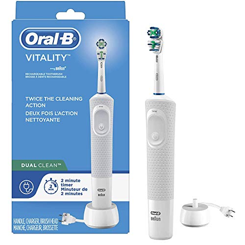 Oral-B Electric Toothbrush with 1 Oral-B Replacement Brush Head, Vitality Flossaction, White