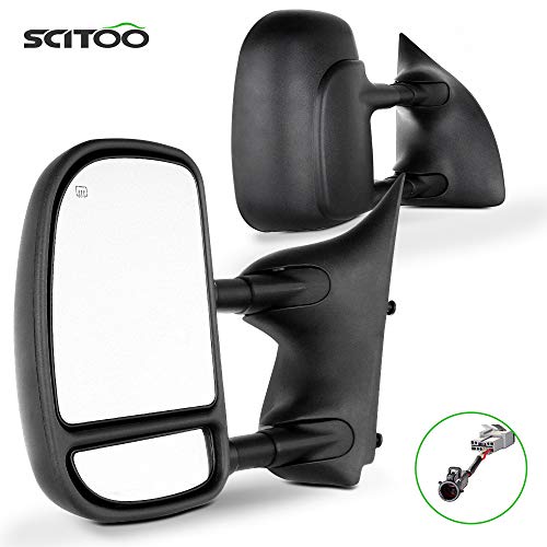 SCITOO 1999-2007 for Ford F250 F350 F450 Pair Power Towing Mirrors Side View Mirrors Fit 1999 2000 2001 2002 2003 2004 2005 2006 2007 Super Duty Truck