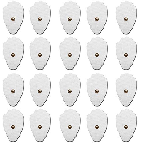 Pack-20 (10 Pairs) Hand Shape TENS Unit Electrode Pads Reusable Self-Adhesive Replacement Massage Pads (Snap on - 3.5mm) for HiDow Palm IQ TENS/EMS Electronic Pulse Massager