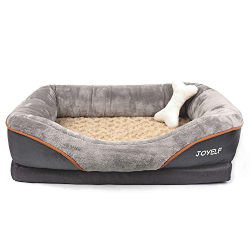 JOYELF Memory Foam Dog Bed Medium Orthopedic Dog Bed & Sofa with Removable Washable Cover and Squeaker Toy as Gift