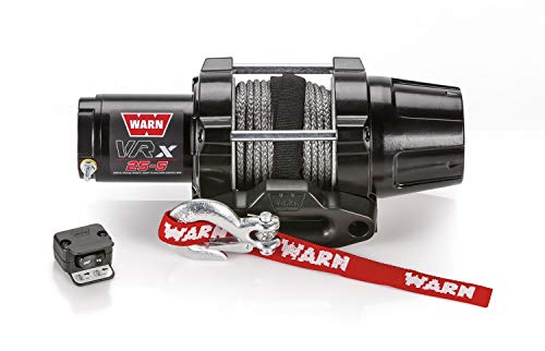 WARN 101020 VRX 25-S Powersports Winch with Handlebar Mounted Switch and Synthetic Rope: 3/16' Diameter x 50' Length, 1.25 Ton (2,500 lb) Capacity