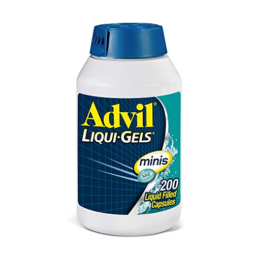 Advil Liqui-Gels Minis Pain Reliever and Fever Reducer, Ibuprofen 200mg, 200 Count, Fast Pain Relief