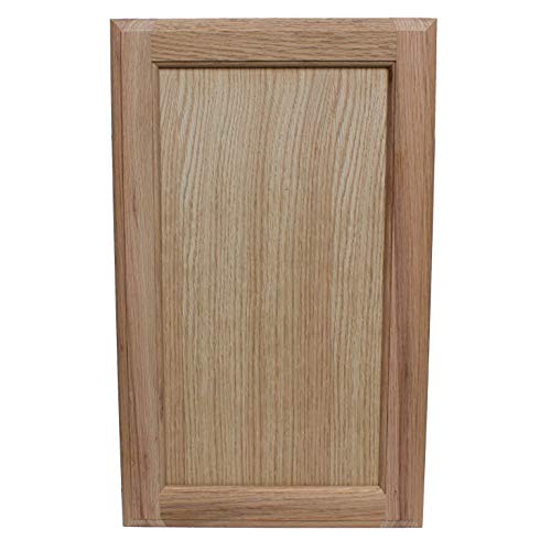 Unfinished Oak Square Flat Panel Cabinet Door Front by GlideRite, 28H x 10W