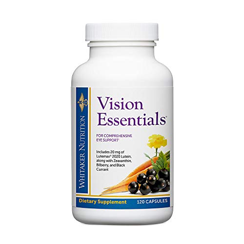 Dr. Whitaker's Vision Essentials with (20 mg) of Lutein and Black Currant Plus 16 Powerful Nutrients for Total Eye Health, 120 Capsules (30-Day Supply)