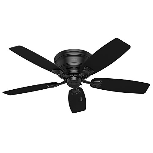 Hunter Sea Wind Indoor / Outdoor Ceiling Fan with Pull Chain Control, 48', Black