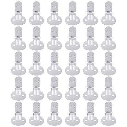 Sntieecr 30 Pieces Shoe Clips Large Flat Blank Stainless Steel Metal Clips Shoe Supplies for DIY Craft Project (15 Pair)