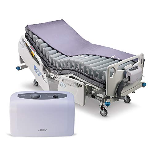 Apex Medical Domus 3-5' Low Air Loss Alternating Overlay Pressure Mattress- Pressure Ulcers Prevention - Variable Pressure Pump System- Fits Hospital Beds