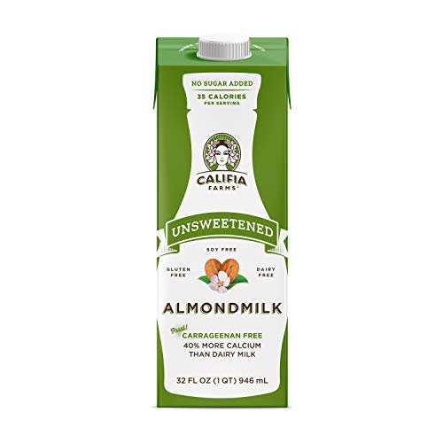 Califia Farms - Shelf Stable Almond Milk, Unsweetened, 32 Oz (Pack of 6) | Non Dairy | Nut Milk | Vegan | Plant Based | Sugar Free | Keto Friendly | Whole30 | Non-GMO