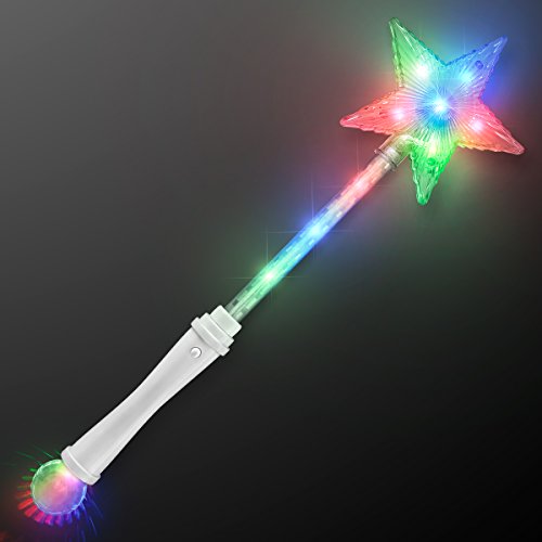 FlashingBlinkyLights Light Up White Super Star Princess LED Wand