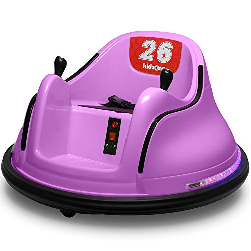 Kidzone DIY Race #00-99 6V Kids Toy Electric Ride On Bumper Car Vehicle Remote Control 360 Spin ASTM-Certified, Purple