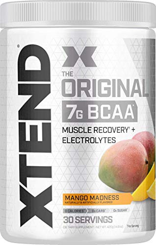 XTEND Original BCAA Powder Mango Madness | Sugar Free Post Workout Muscle Recovery Drink with Amino Acids | 7g BCAAs for Men & Women | 30 Servings