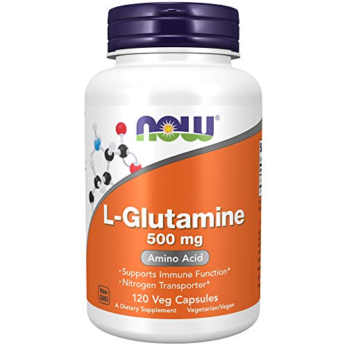 NOW Supplements, L-Glutamine 500 mg, Nitrogen Transporter, Amino Acid, 120 Veg Capsules