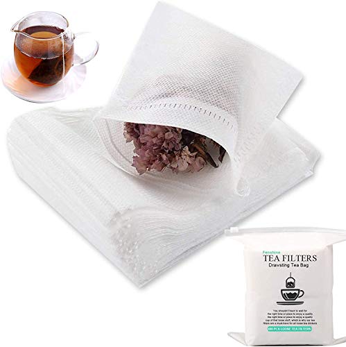 400 Pcs Disposable Tea Filter Bags Empty Cotton Drawstring Seal Filter Tea Bags for Loose Leaf Teal（3.54 x 2.75 inch） (400PCS)