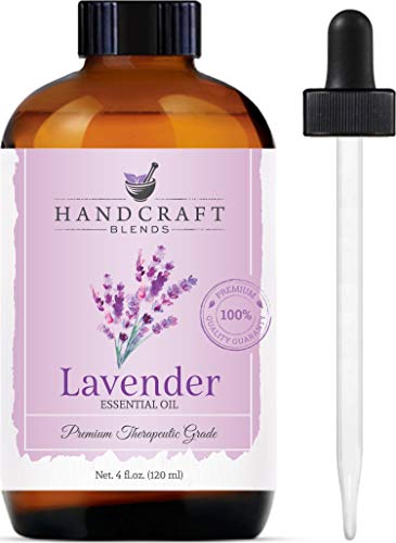 Handcraft Lavender Essential Oil - 100% Pure & Natural – Premium Therapeutic Grade with Premium Glass Dropper - Huge 4 fl. oz