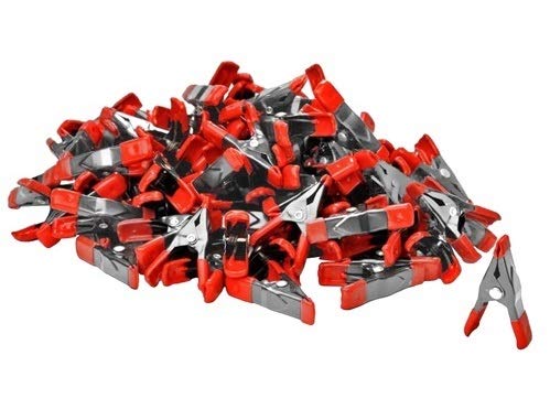 Wideskall Mini Metal Spring Clamps w/ Red Rubber Tips Clips (Pack of 60) Product Name