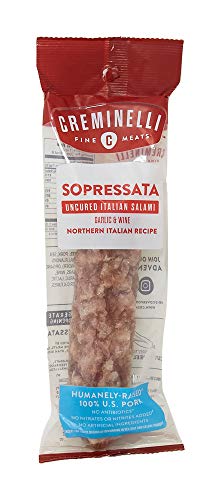 Creminelli Sopressata Salami - Humanely-Raised U.S. Pork, Keto & Paleo Friendly, High Protein - Sugar Free, Gluten Free (Sopressata, 5.5 Ounce (Pack of 1))