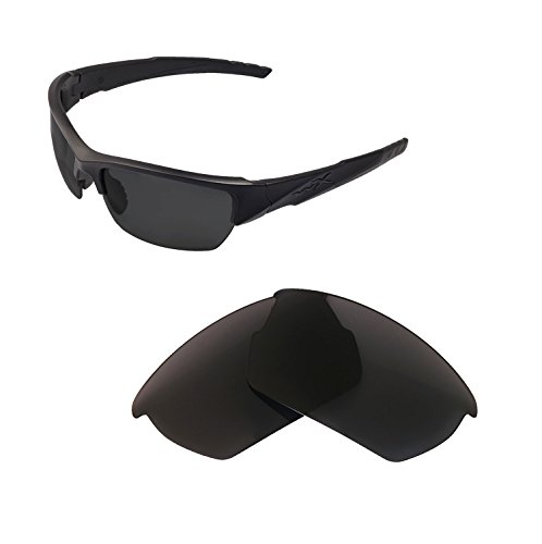 Walleva Replacement Lenses For Wiley X Valor Sunglasses - Multiple Options available (Black - Polarized)