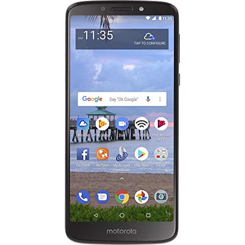 Net10 Motorola Moto e5 4G LTE Prepaid Smartphone (NTMTXT1920DCWHP), Black