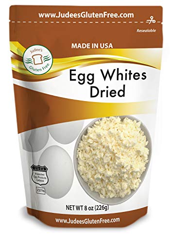 Judee's Dried Egg White Protein 8 oz - Baking, Meringue, Royal Icing, Smoothies. 4g Protein per Serving, Non GMO, USA Made, USDA Certified, Made from Freshest of Eggs (45 lb Bulk Size Available)