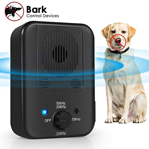 GOTSEVEN Bark Control Device, 2020 Upgraded Mini Bark Control Device, Outdoor Anti Barking Ultrasonic Dog Bark Control with 3 Ultrasonic Frequency Levels, Sonic Bark Deterrents Silencer Stop Barking