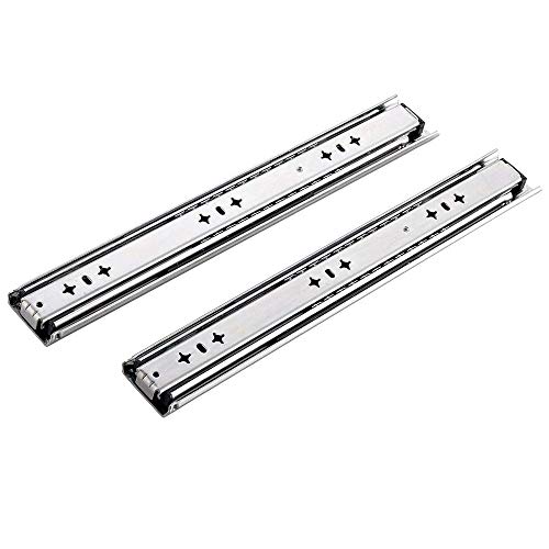 Pair of 36' Full Extension Ball Bearing Side Mount 250 lb Heavy Duty Drawer Slides, 2-1/16' Wide Steel