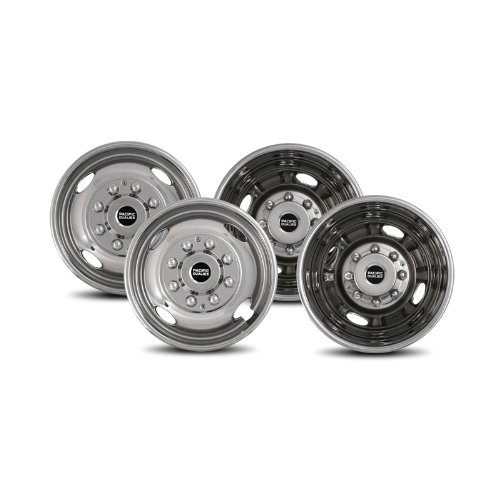Pacific Dualies 38-1608 Polished 16 Inch 8 Lug Stainless Steel Wheel Simulator Kit for 1974-2000 Chevy GMC 3500, 1974-1998 Ford F350, 2008-2021 Ford E350/E450 Van, 1974-1999 Dodge Ram 3500