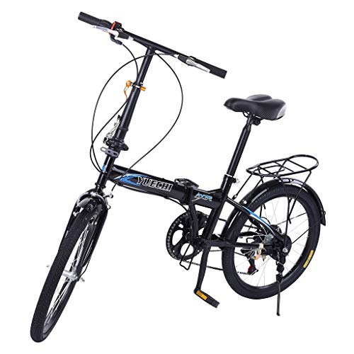SSYUNO 20in Folding Bikes for Adult Lightweight Aluminum Frame 7-Speed Folding Bike City Mini Compact Bike Bicycle Urban Commuters