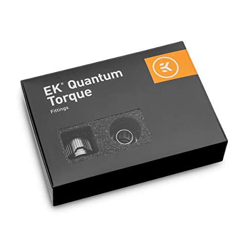 EKWB EK-Quantum Torque STC-10/13 Compression Fitting for Soft Tubing, 10/13mm (3/8' ID, 1/2' OD), Black Nickel, 6-Pack