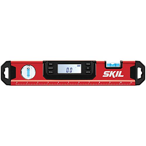 Skil 12'' Compact & Portable Digital Level with High-Accuracy Blue Bubble Vials, Blacklit LCD Screen Guidance, Magnectic Edge & Carry Bag Included - LV941801